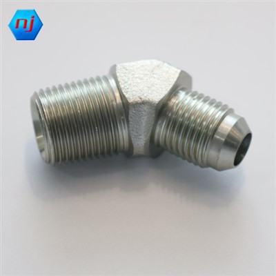 High Pressure 45° Elbow JIC Male 37° Cone To BSPT Male Hydraulic Hose Connector